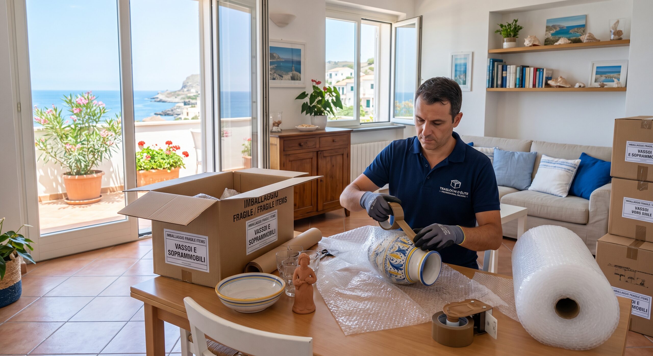 Imballaggio professionale oggetti fragili casa vacanze